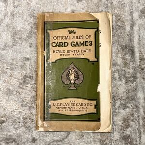 Antique 1916 Hoyle Up-To-Date Card Games Book Poker Rules Vintage Ephemera